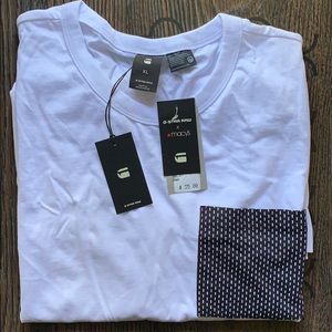 White G-Star Raw shirt with blue and white pocket